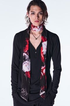 Goth Flora Suede Satin Stole / ゴス フローラ スエード サテン ストール