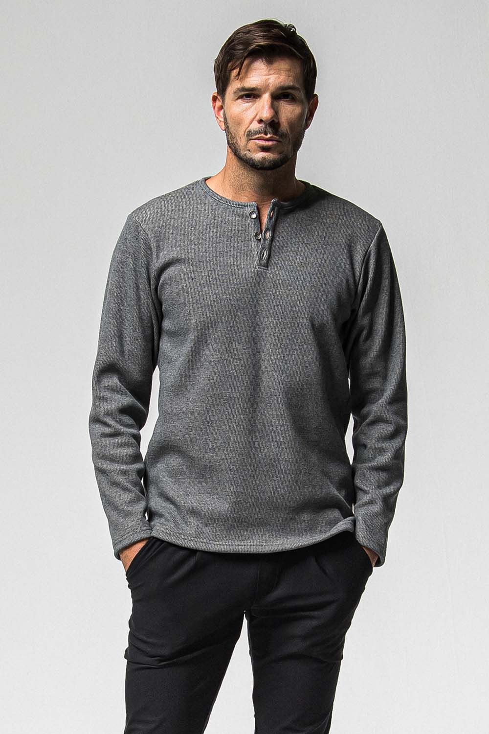 VELOURS FLEECE THERMAL HENRY / ベロア フリース サーマル ヘンリーネック