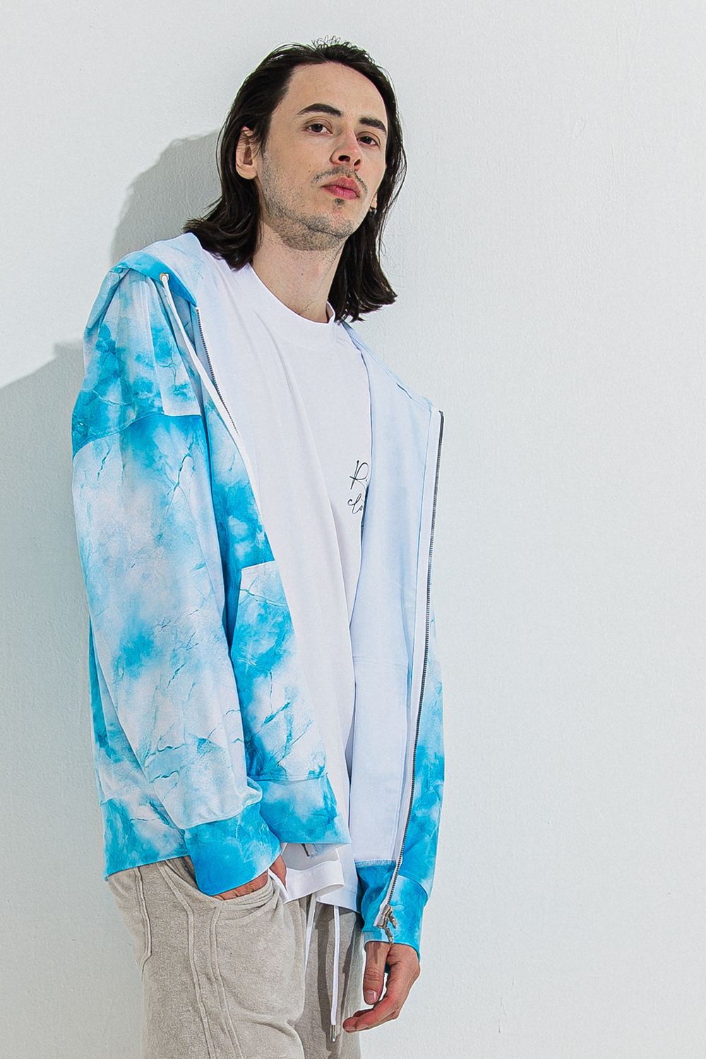 RASH OVER ZIPUP HOODIE / オーバーサイズ ジップアップ ラッシュガード パーカー