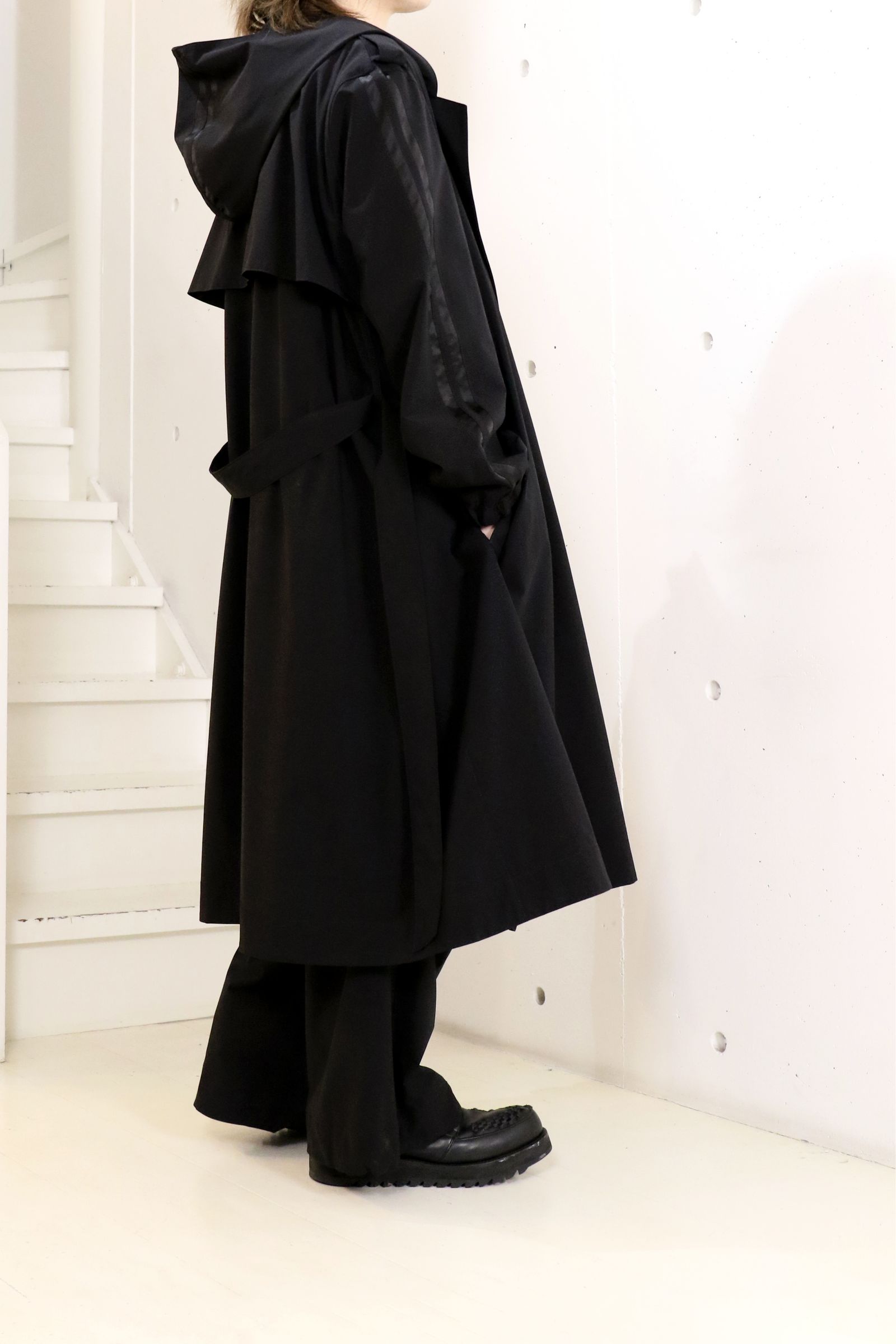Sustainable Tuffeta Line Big Silhouette Hoodie / ライン ビッグシルエット フーディー