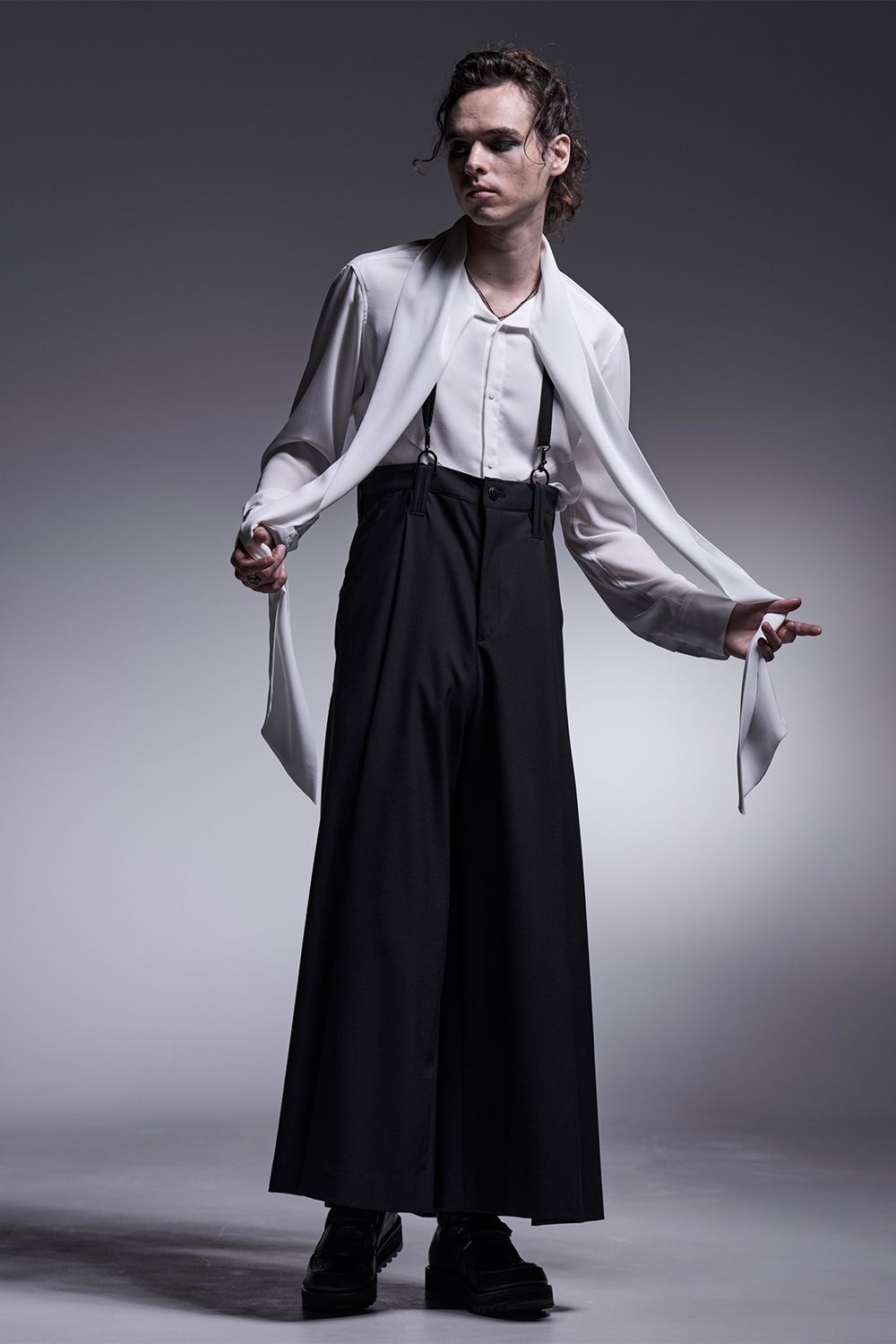 TWS Tropical Suspender Wide Tuck Slacks / TWSトロピカル サスペンダー ワイドタックスラックス