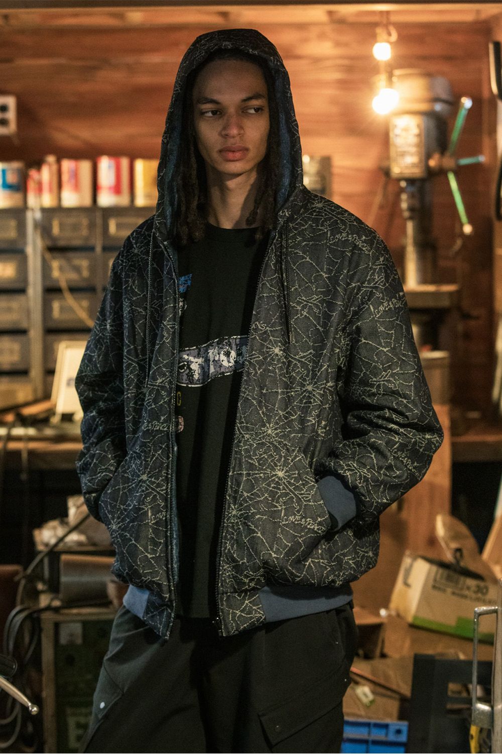 SPIDER JQD HOODIE / リバーシブル スパイダー ジャガード フーディ