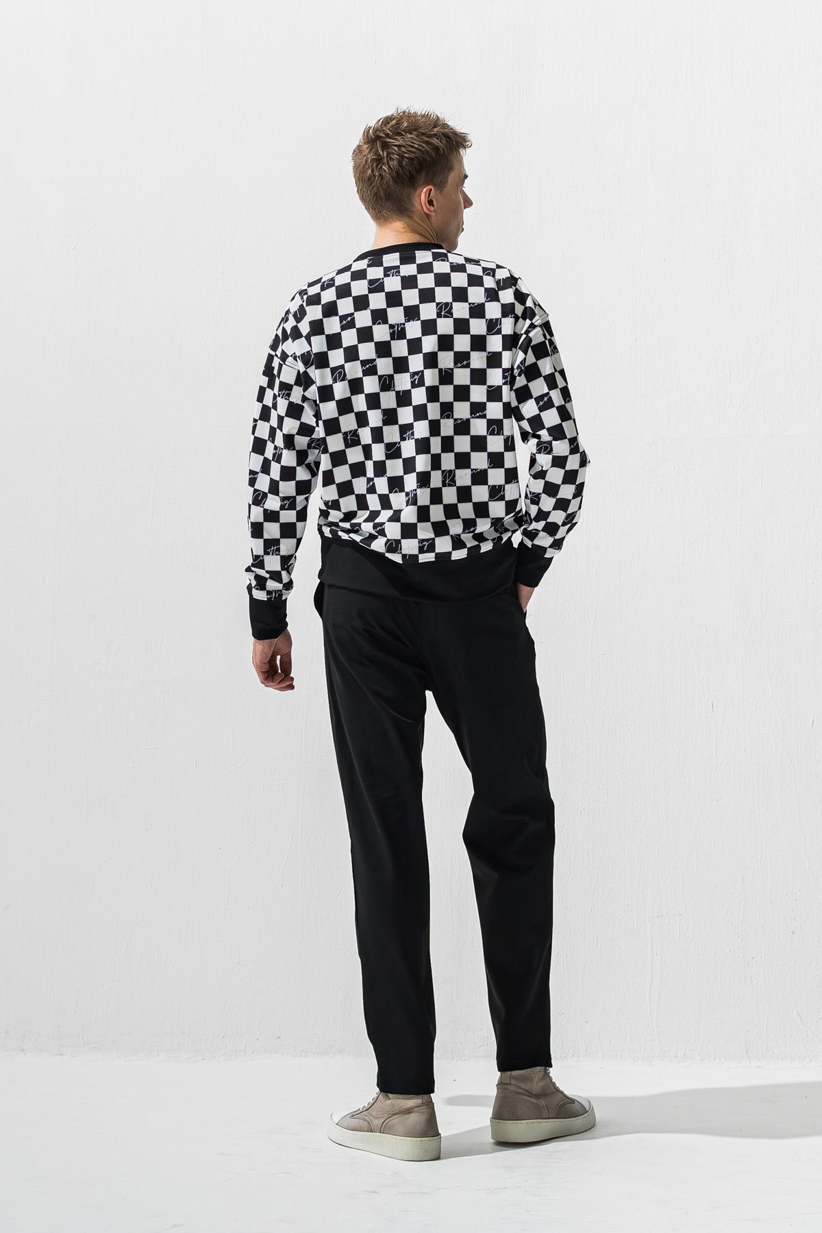 CHECKER FLAG FLEECE TRAINER / チェッカーフラッグフリーストレーナー