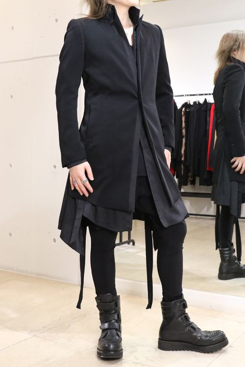 《kiryuyrik 2024-25AW》Trimming Peaked Jacket × Stand Collar Zip Flare Shirt
