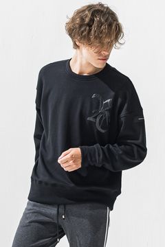 RC velours fleece drop trainer / RCロゴ 裏起毛 ベロア フリース ドロップショルダー ルーズトレーナー