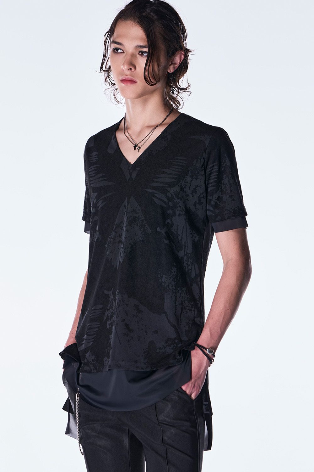 Opal Mesh Layered T-shirt / オパール メッシュ レーヤード Tシャツ