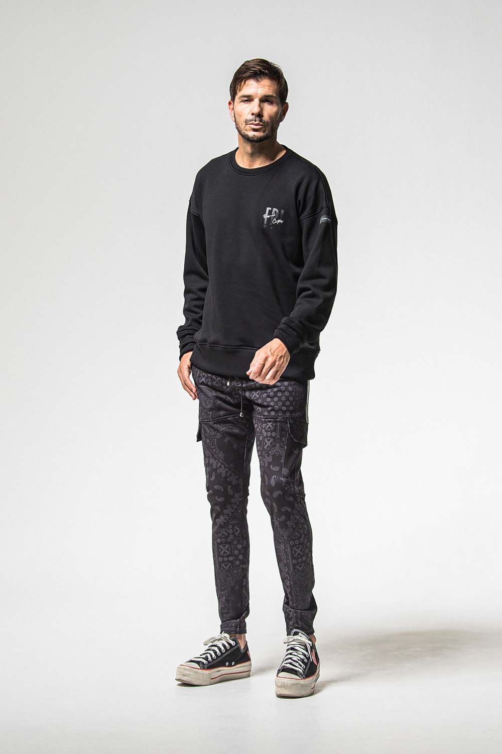 FRIDAY STANDARD LOGO VELOURS FLEECE TRAINER / フライデー スタンダードロゴ ベロア フリース トレーナー