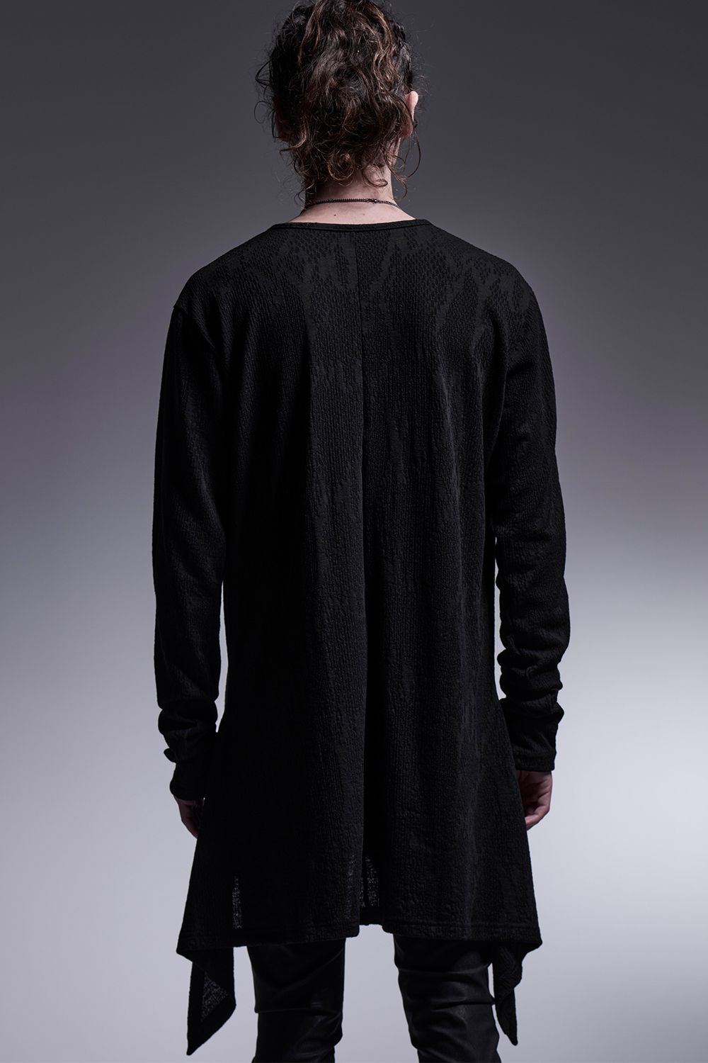 Python JQD Flare Frill T-Shirt / パイソンジャガード フレアフリルTシャツ