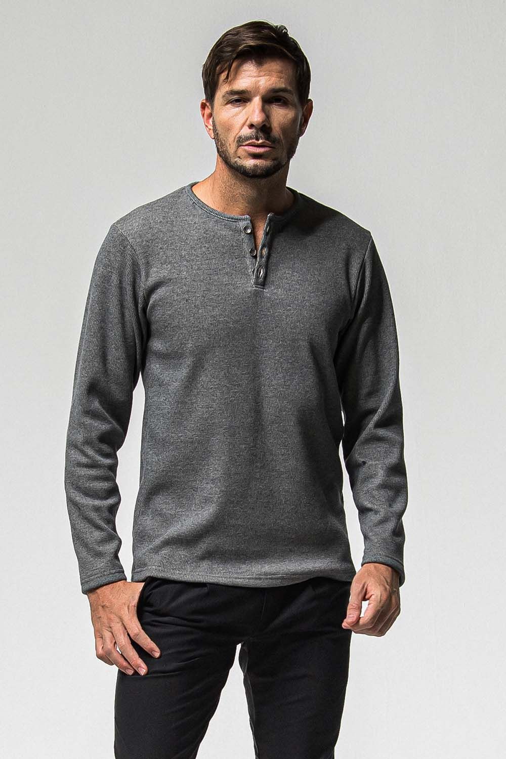 VELOURS FLEECE THERMAL HENRY / ベロア フリース サーマル ヘンリーネック