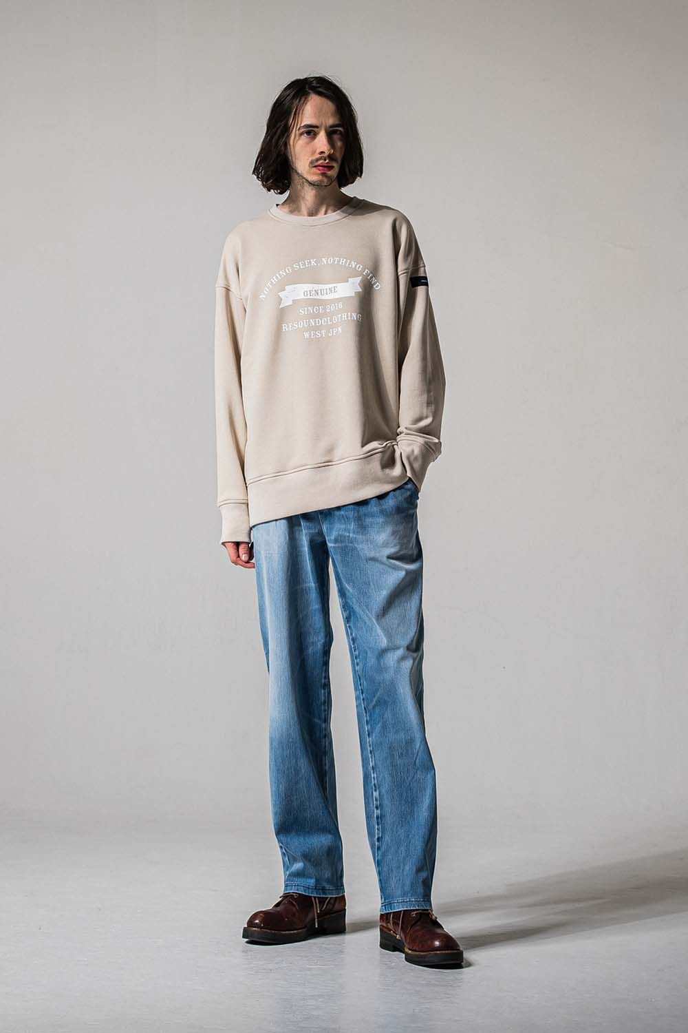 DENIM JERSEY WIDE PT / デニムジャージワイドパンツ