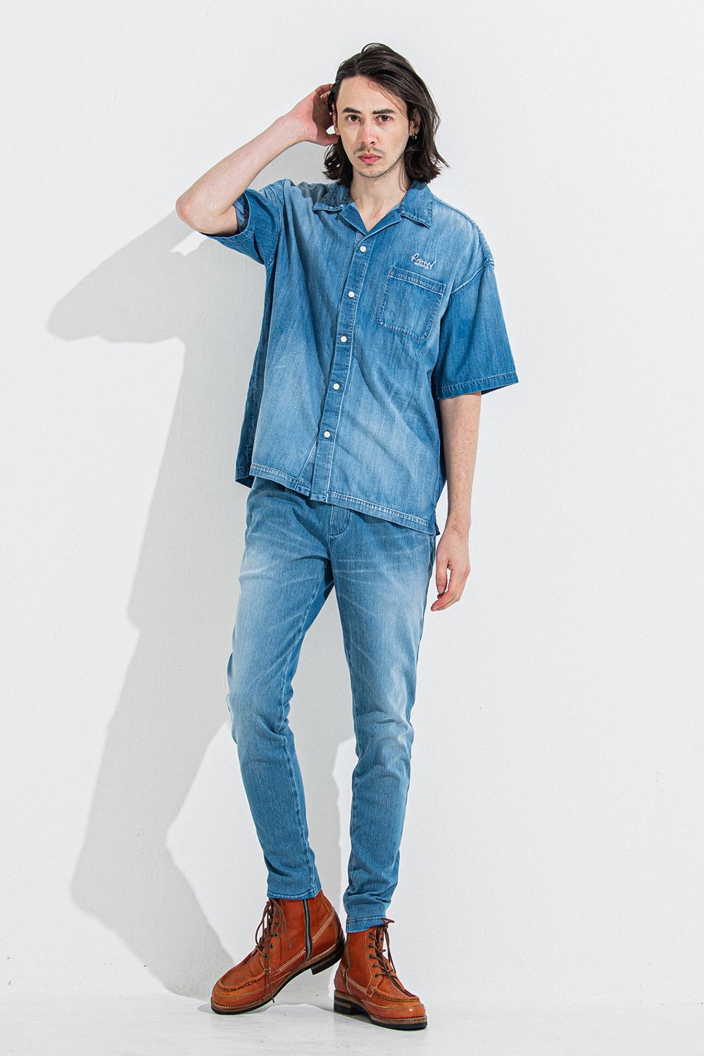 DENIM JERSEY CHRIS EASY TUCK PT / デニム ジャージ クリス イージー タック パンツ