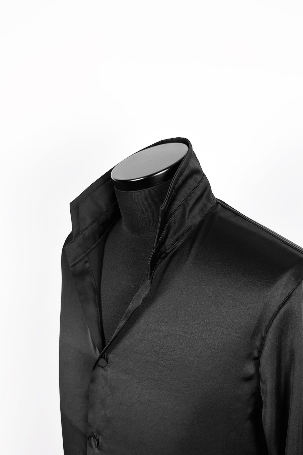 Kiryuyrik/キリュウキリュウ スタンドカラーフレアシャツ kiryuyrik - Vintage Satin Stand Collar Flare Shirt
