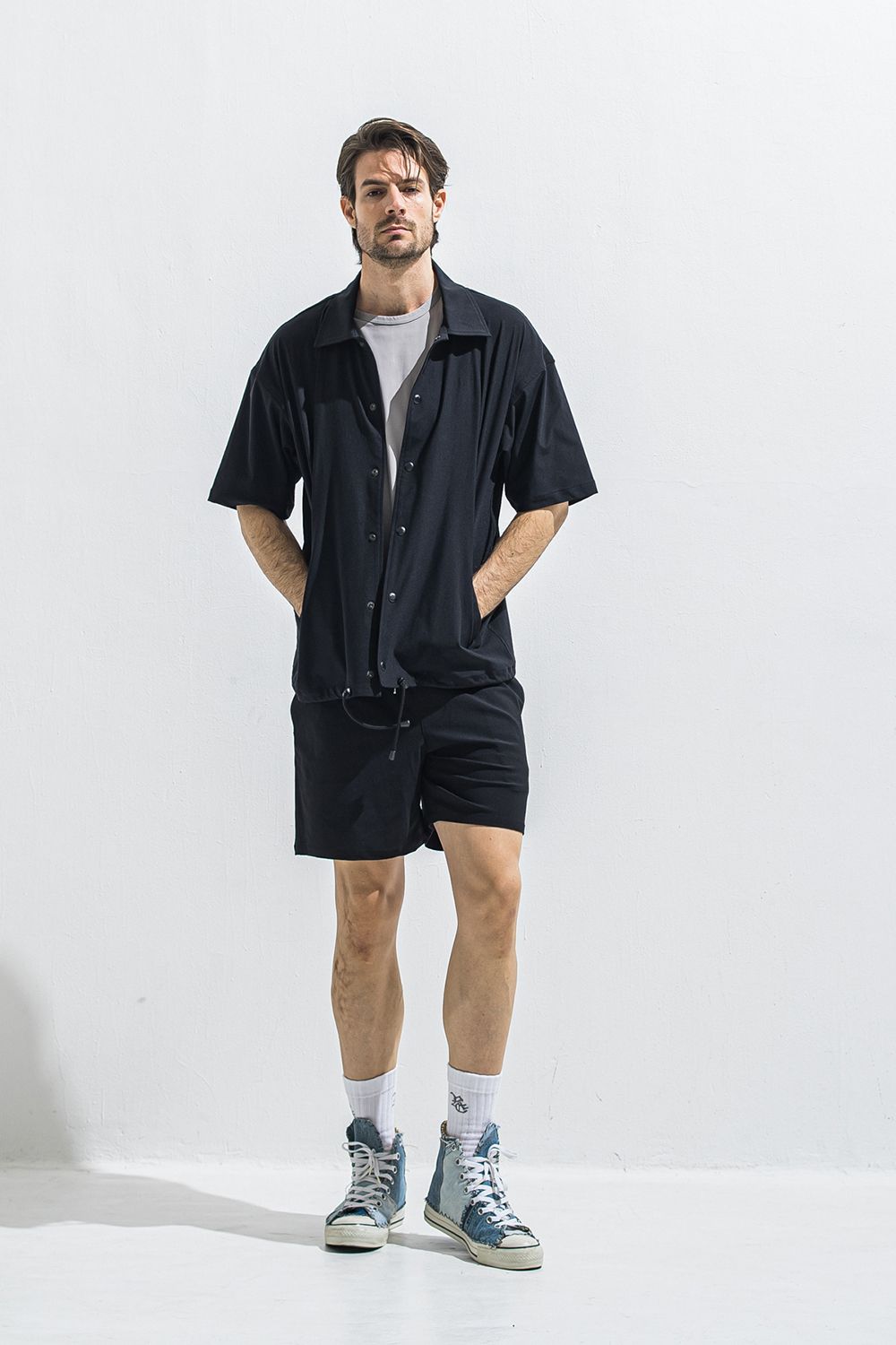 NYLON HALF COACH JACKET / ナイロン ハーフスリーブ コーチジャケット