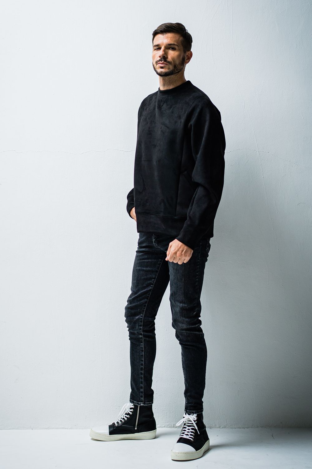 SUEDE JERSEY SOLID TRAINER / スエード ジャージ ソリッド トレーナー