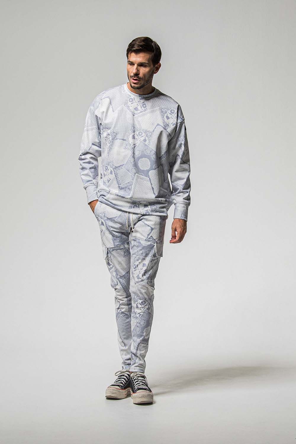 PAISLEY BACK FLEECE DROP TRINER / ペイズリー バック フリース ドロップ トレーナー