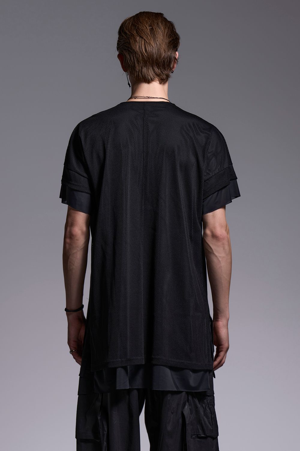 Mesh Crew Neck Layered-T / メッシュ クルーネック レイヤードTシャツ