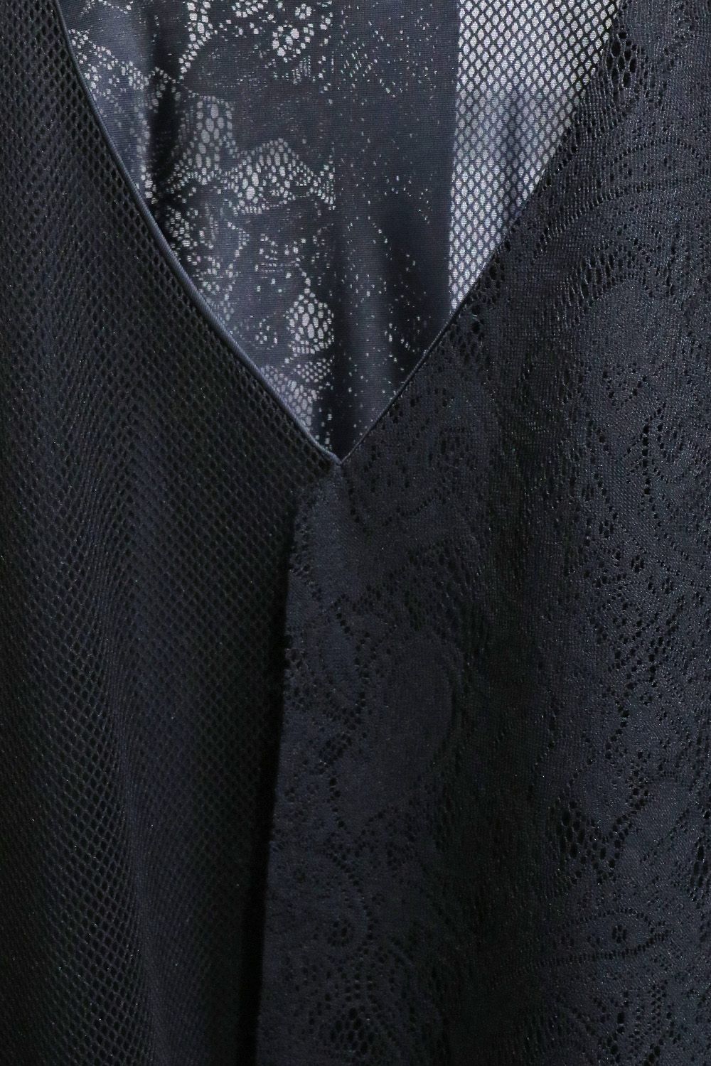 Lace&Mesh + Lining Jersey Layered T-Shirt / レースアンドメッシュ ジャガード ジャージ レイヤード ティーシャツ