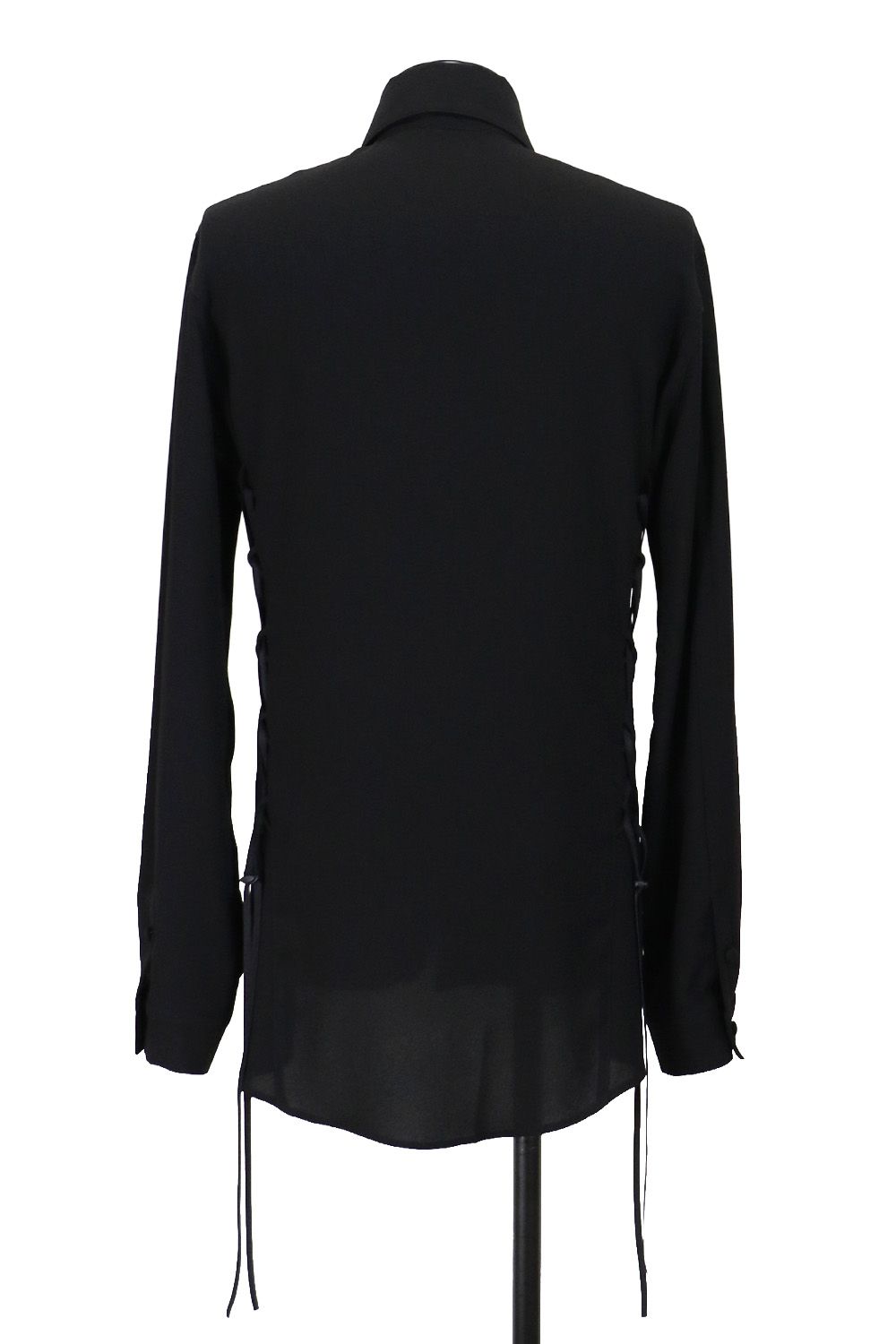 Crape Lace Up Single Frill Shirts / クレープ レースアップ シングル フリルシャツ