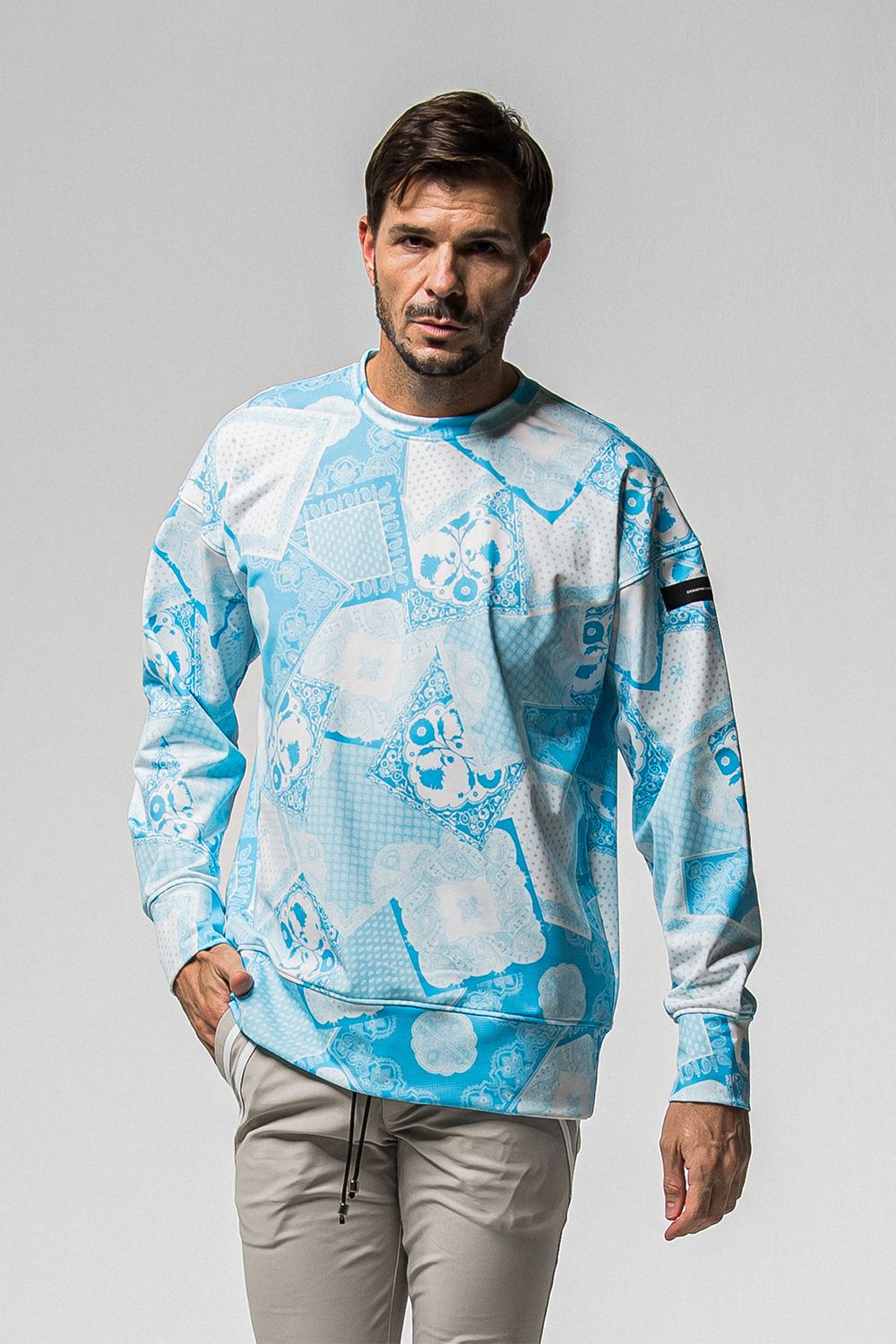 PAISLEY BACK FLEECE DROP TRINER / ペイズリー バック フリース ドロップ トレーナー