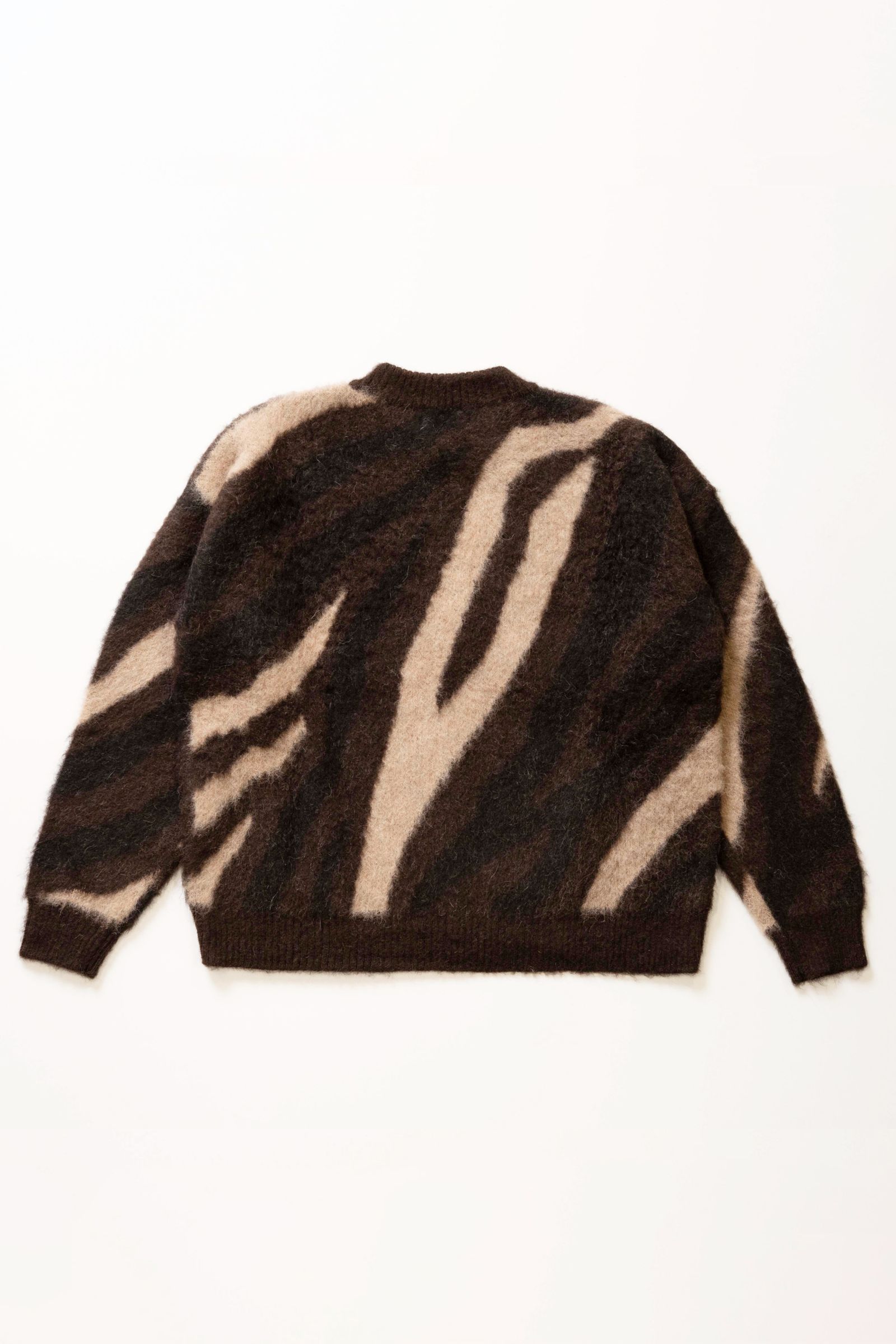 NATURAL COLOR ALPACA BIAS ZEBRA PATTERN JUMPER / ナチュラルカラー アルパカ バイアス ゼブラ パターン ジャンパー