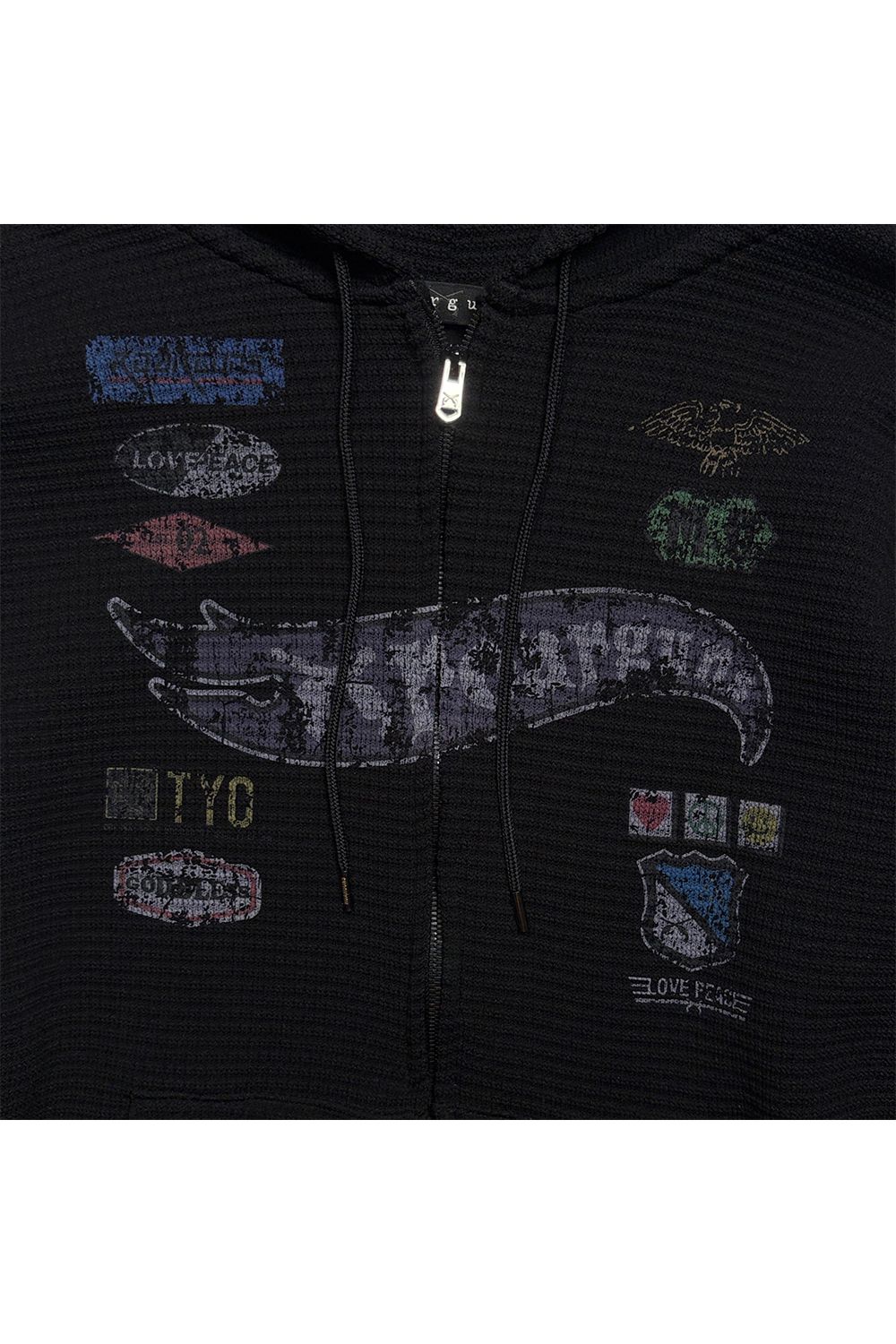 PRINT WAFFLE HOODIE / プリント ワッフル フーディ