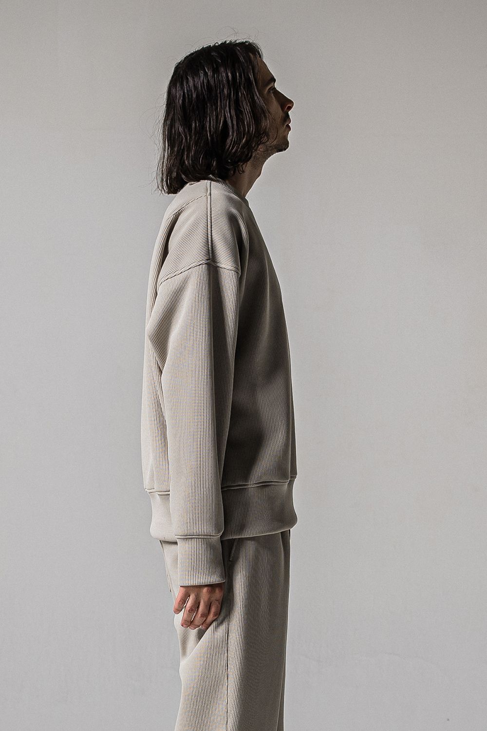 AZE MILITARY DROP TRAINER / 畔編み ミリタリー ドロップ トレーナー