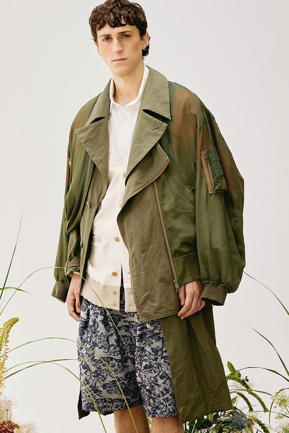Cotton linen spring coat / コットン リネン スプリング コート