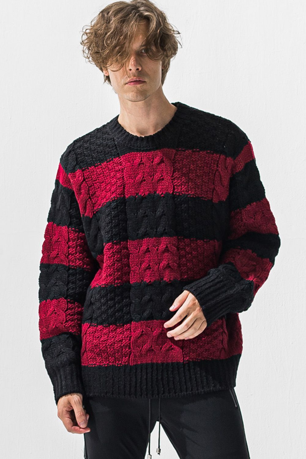 cable law sweater  / ケーブル ローゲージ セーター
