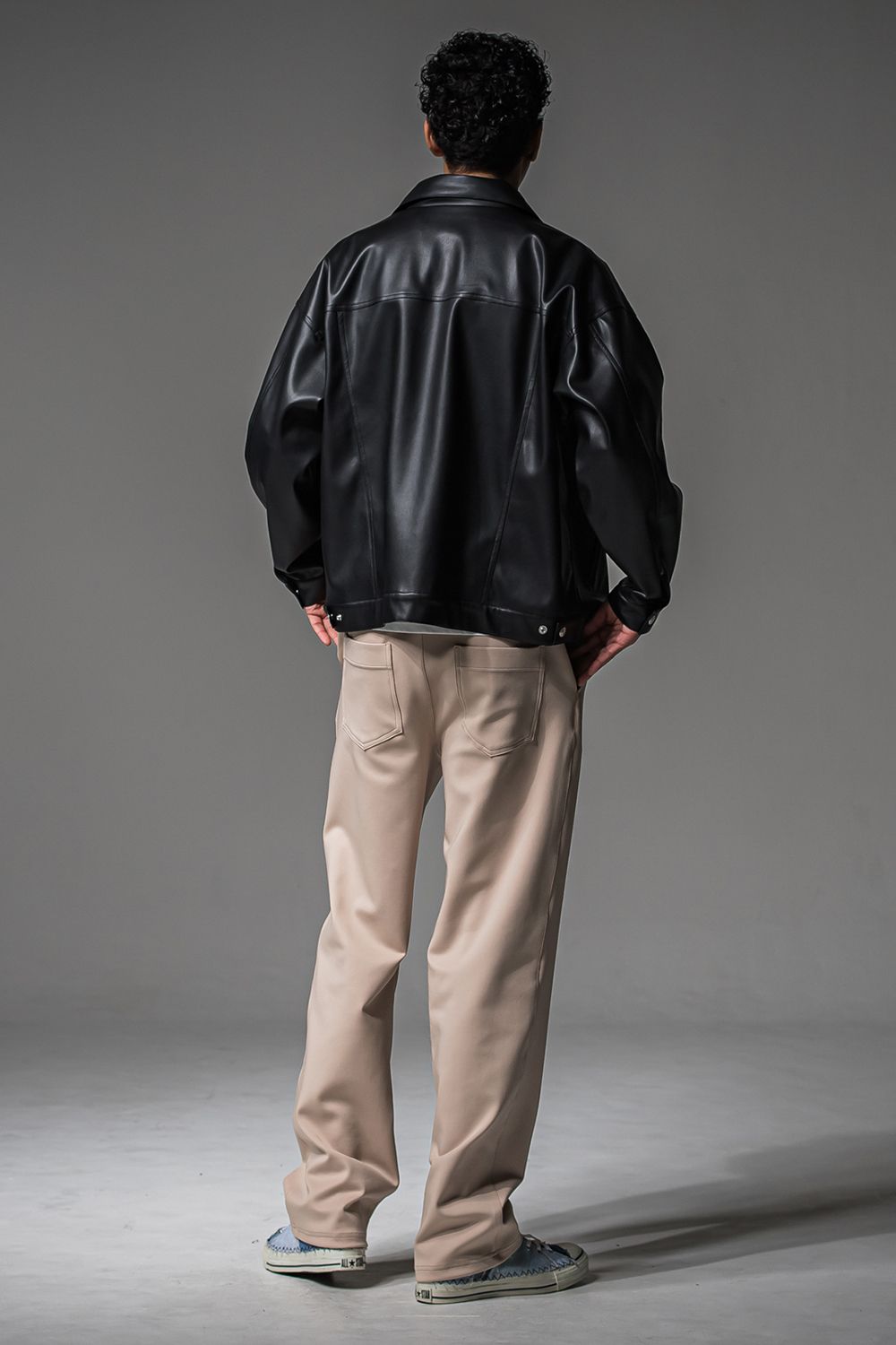 LEATHER OVER 3RD G / オーバーサイズ エコレザーGジャン