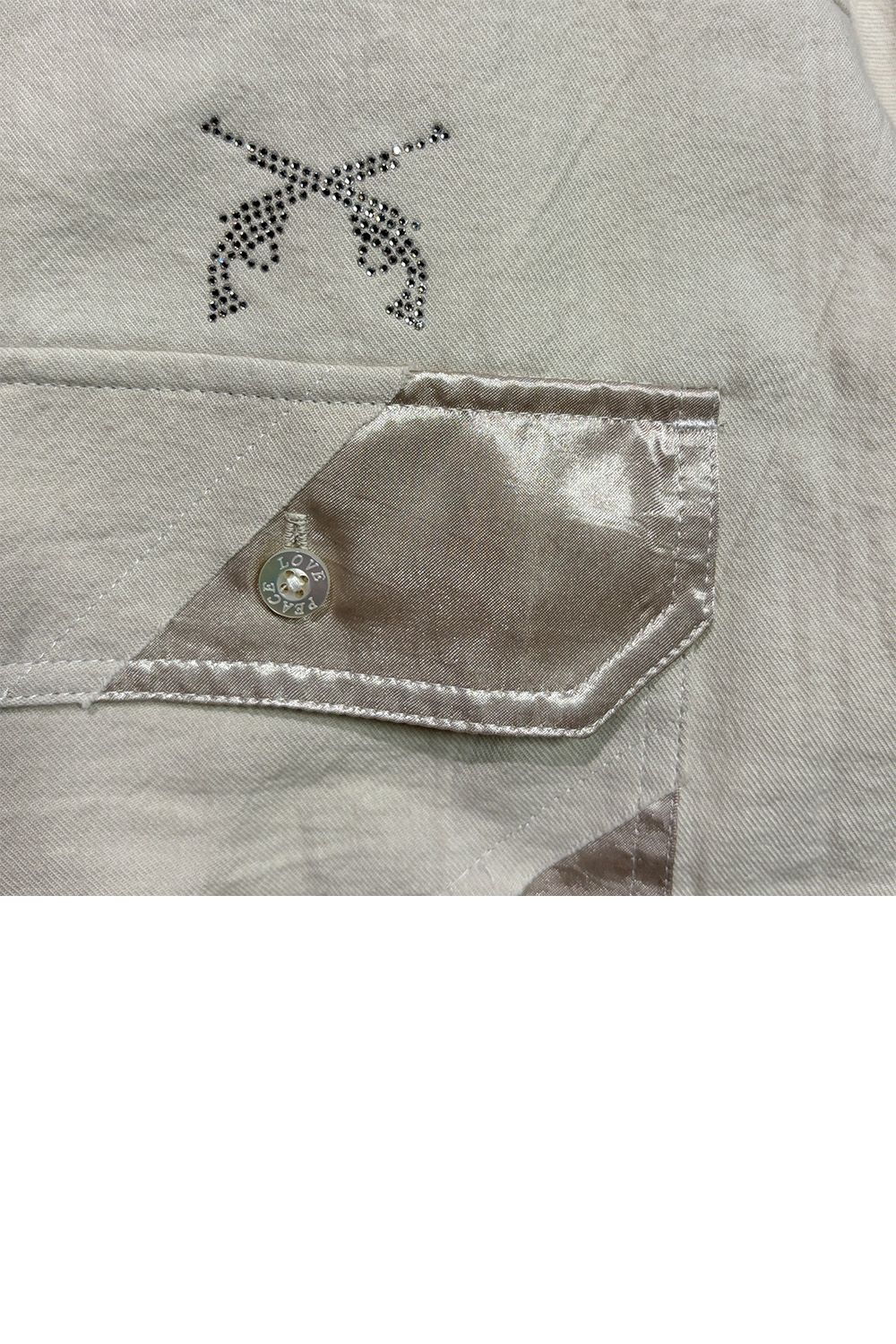 CO/W VIYELLA SHIRT/CR / コットン ビエラ ショートスリーブ オープンカラーシャツ クリスタルクロスガン