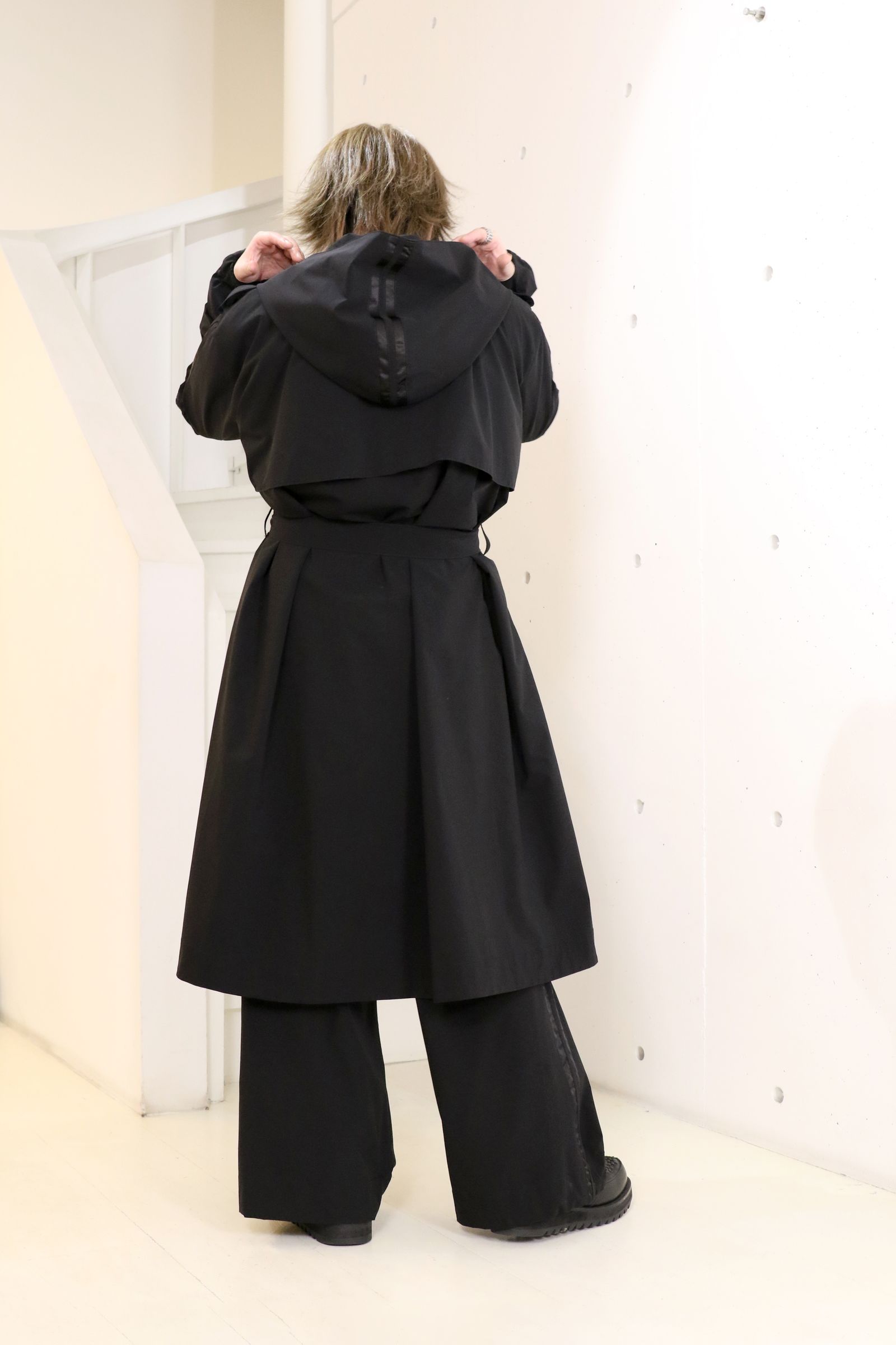 Sustainable Tuffeta Line Big Silhouette Hoodie / ライン ビッグシルエット フーディー