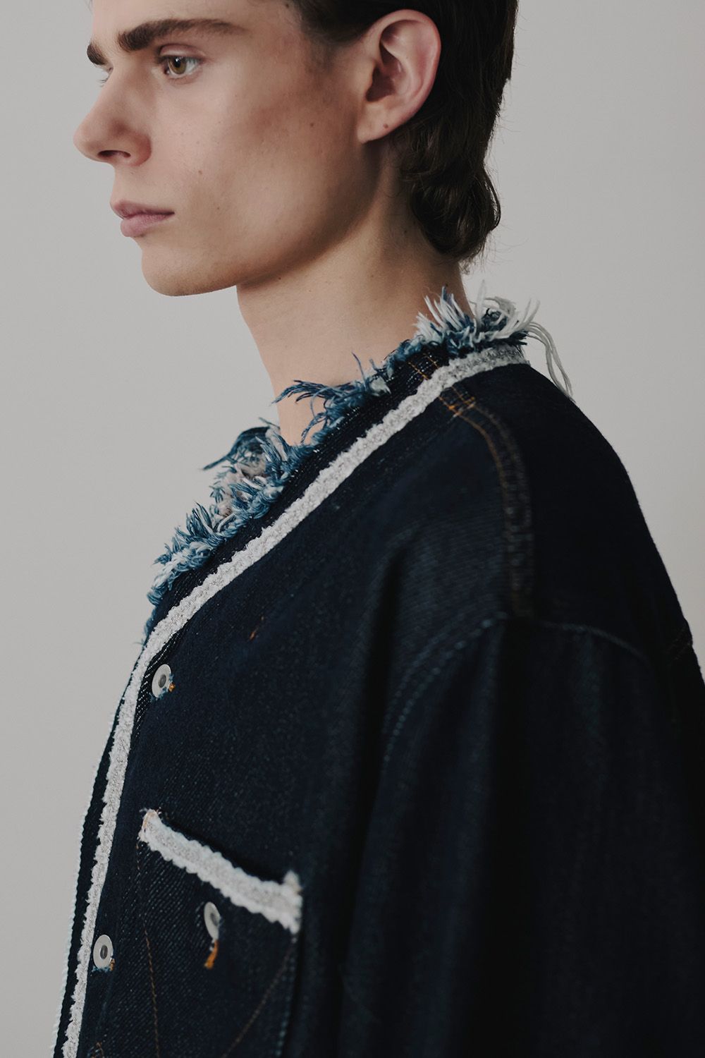 Lace tape denim BL / レース テープ デニム ブルゾン