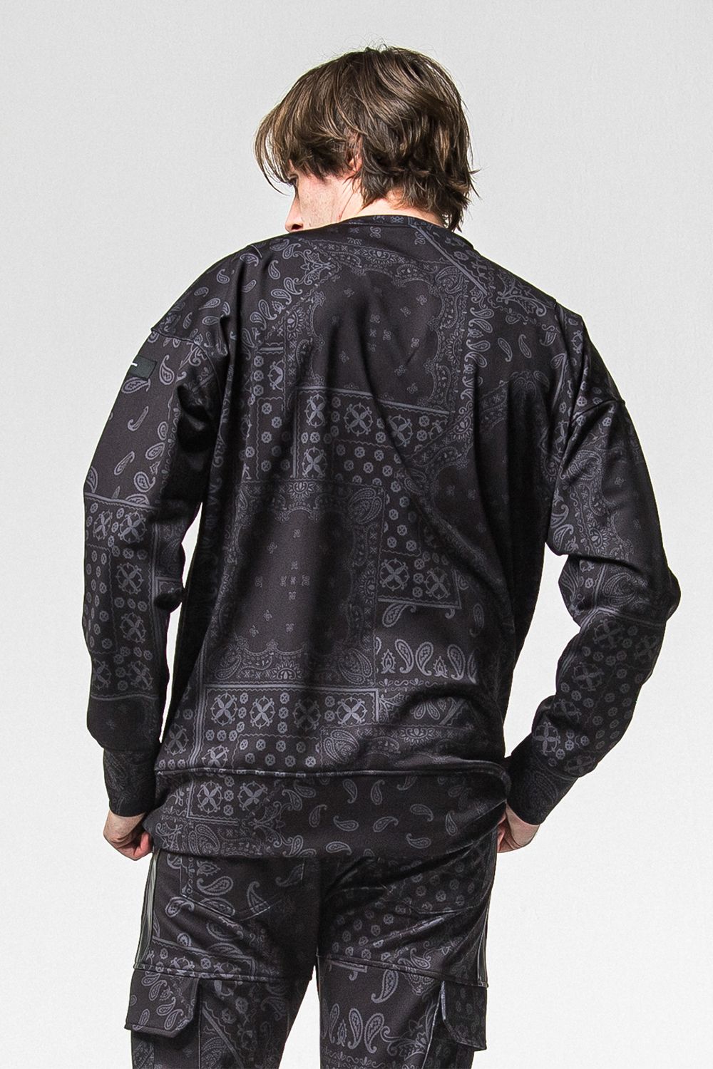 PAISLEY BACK FLEECE DROP TRAINER / 裏起毛 ペイズリー柄 ルーズトレーナー