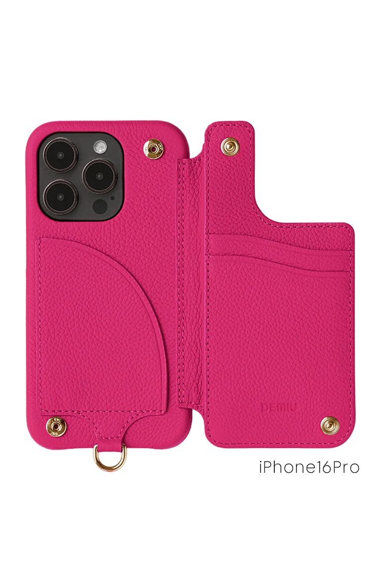 DEMIU ピンク レザー iPhone15proケース DEMIU - BALLON / バロン iPhoneケース|マゼンタピンク | laid-back