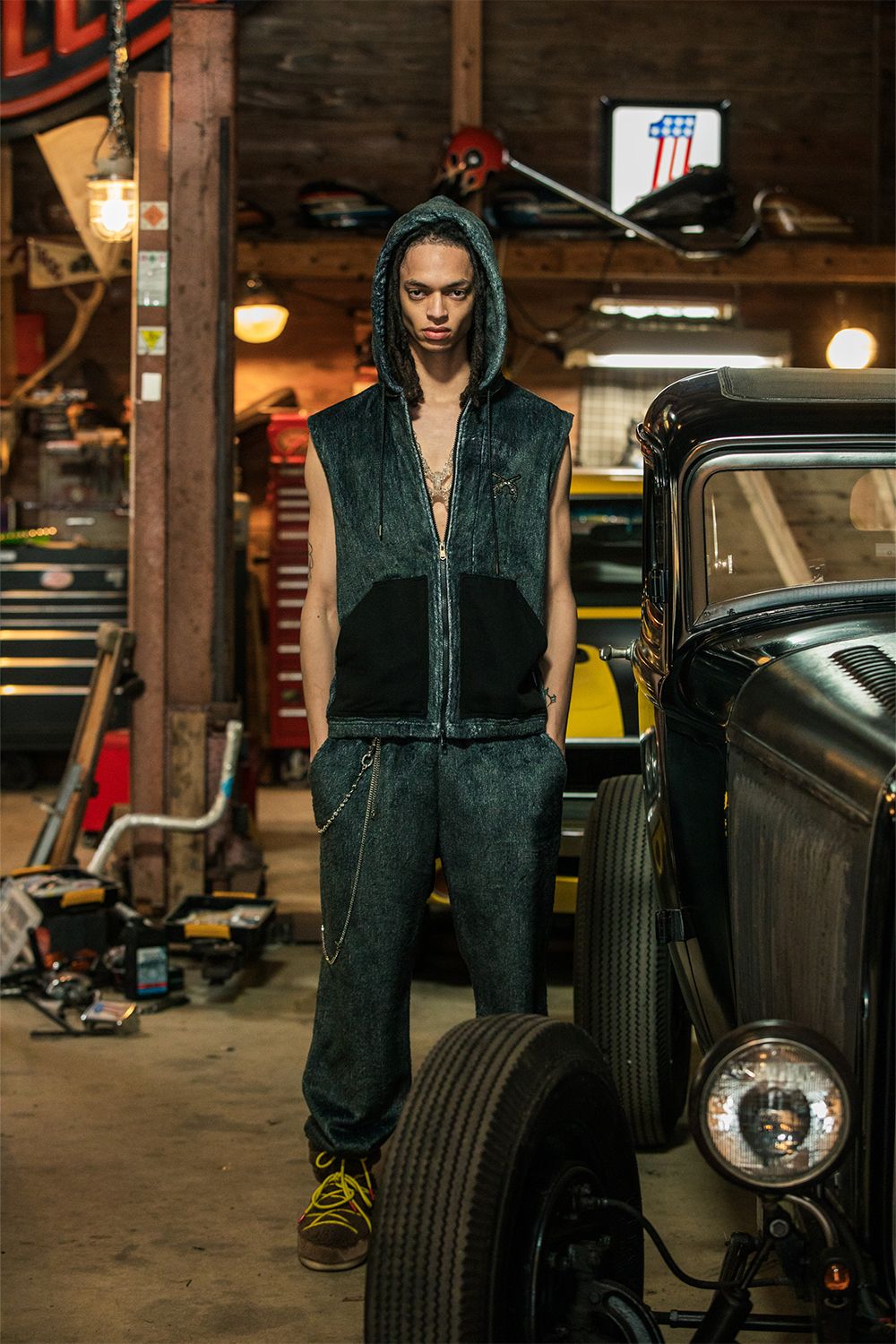 FLEECE DENIM PANTS / フリース デニム パンツ