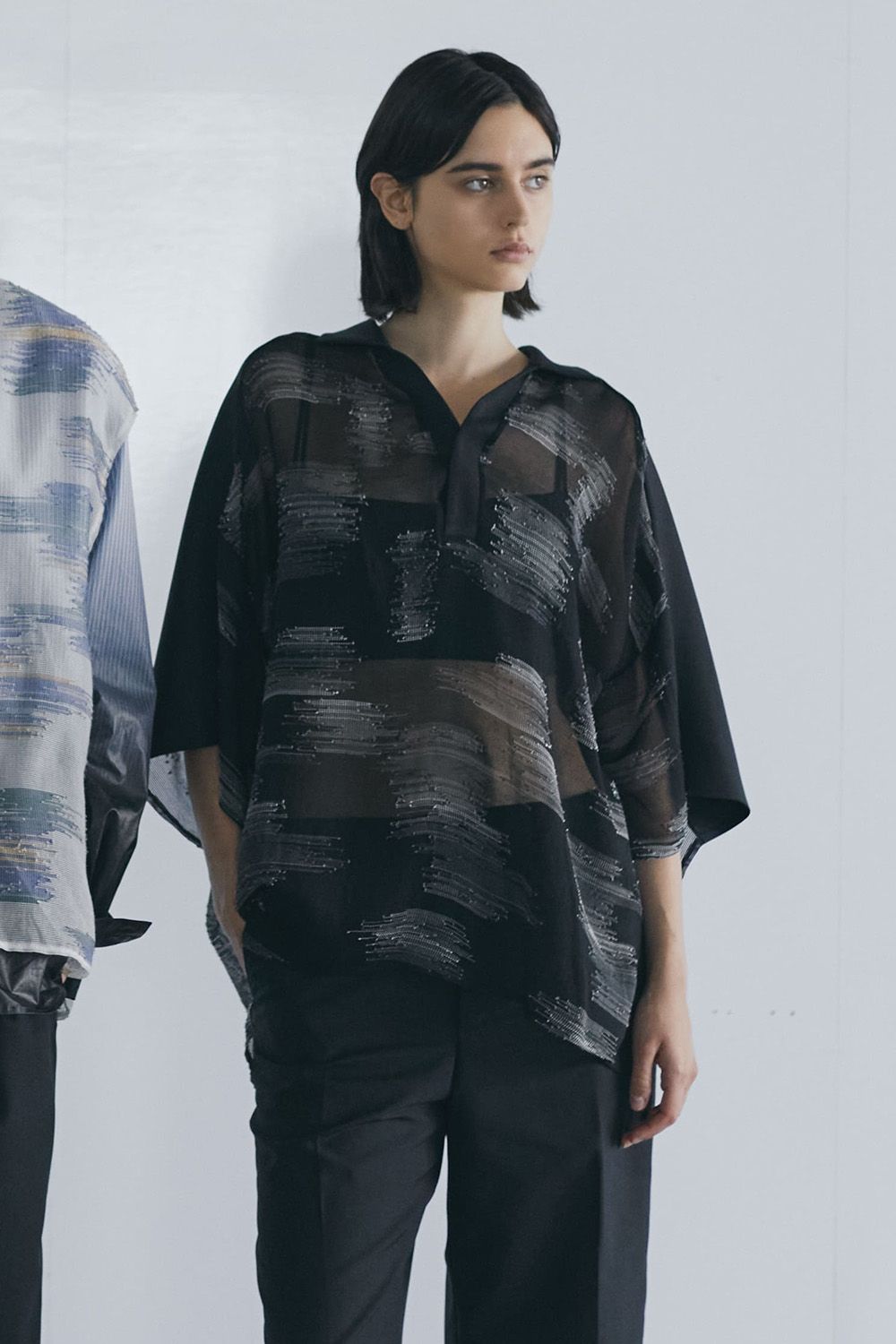 meagratia - Mesh skipper collar SH / メッシュ スキッパー