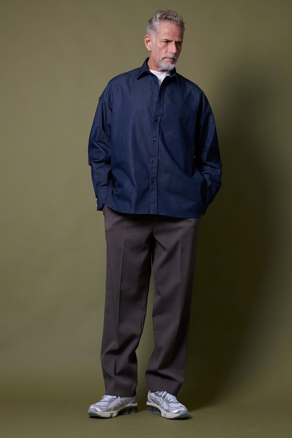 BACK "GOMU" 1 TUCK PANTS  / バック ゴム 1タック パンツ