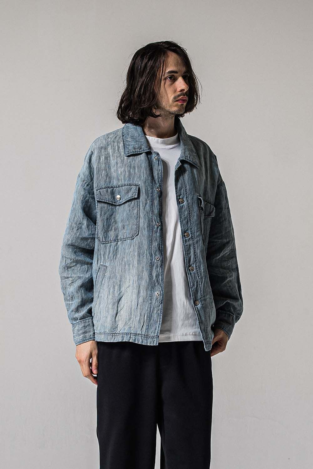 INDIGO LINEN JACK SHIRTS / インディゴ リネン ジャック シャツ