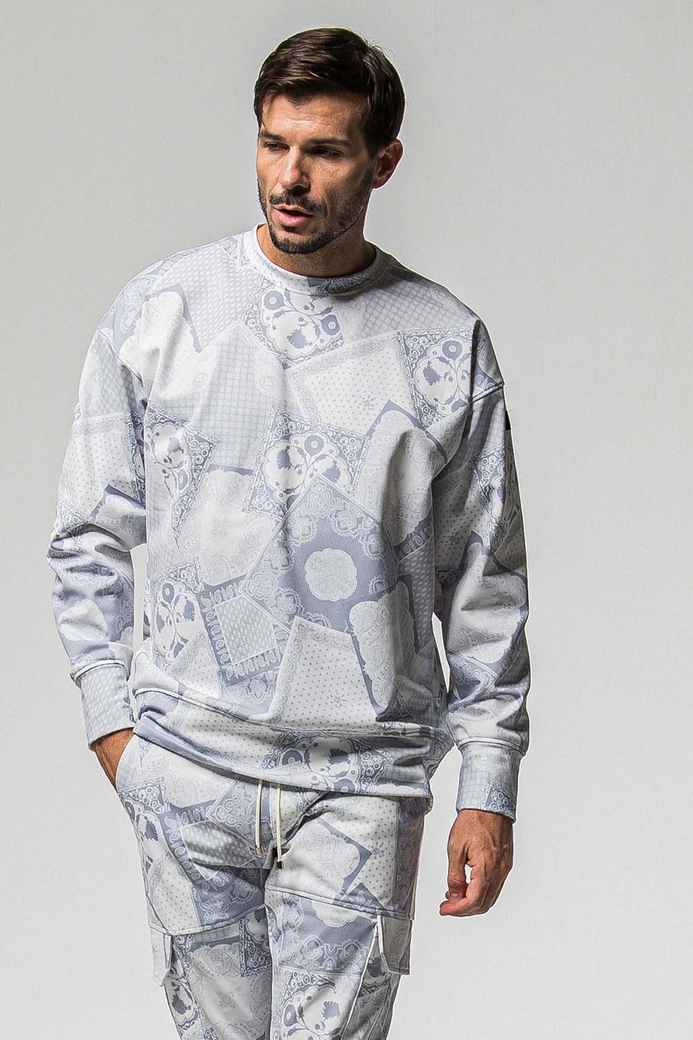 PAISLEY BACK FLEECE DROP TRINER / ペイズリー バック フリース ドロップ トレーナー