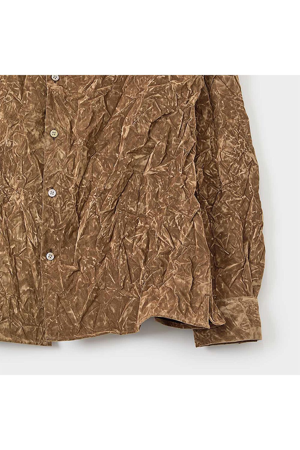 Flock printed washer shirt / フロッキープリント ワッシャー シャツ