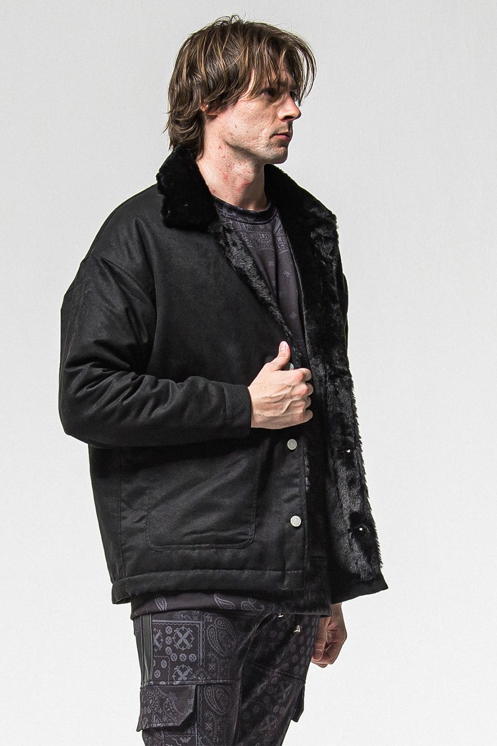 SUEDE FUR COVER ALL / スウェード ファー カバーオール