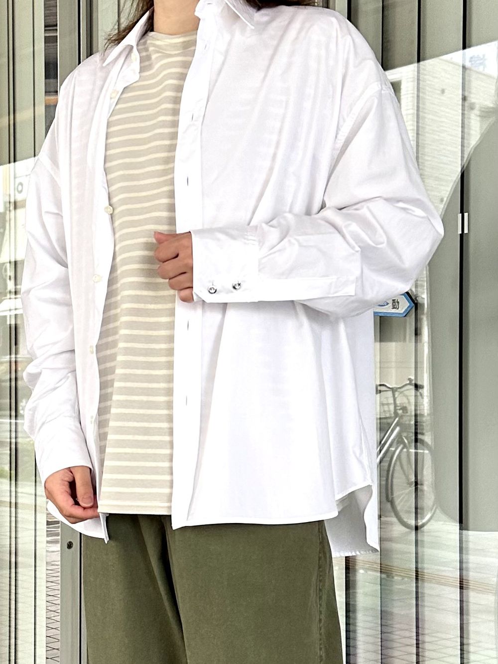 おすすめロングスリーブTシャツ、marka / 30//1 ORGANIC COTTON KNIT NEW BASQUE SHIRTのコーディネートをご紹介いたします。