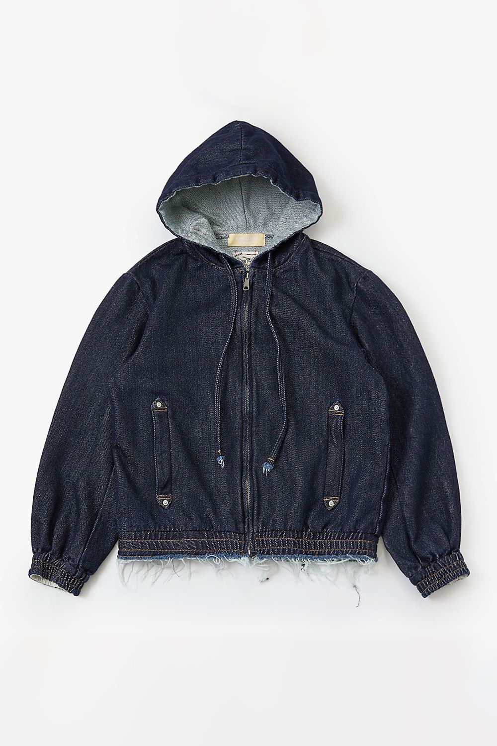 Loose twist yarn denim zip-up hoodie / ルーズ ツイスト ヤーン デニム ジップアップ フーディー