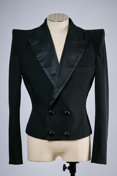 【COSTUME LINE】W-Satin Power Shoulder Short Jacket / SUGIZO コスチュームライン パワーショルダー ショート ジャケット