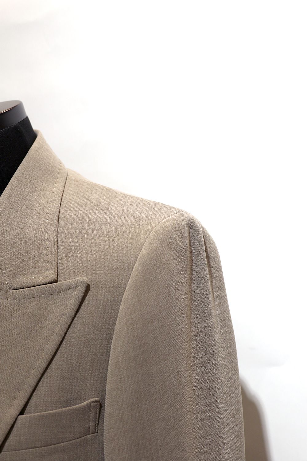 MELANGE TWILL DOUBLE BREASTED JACKET<HORN BUTTON> / メランジ ツイル ダブルブレステッド ジャケット