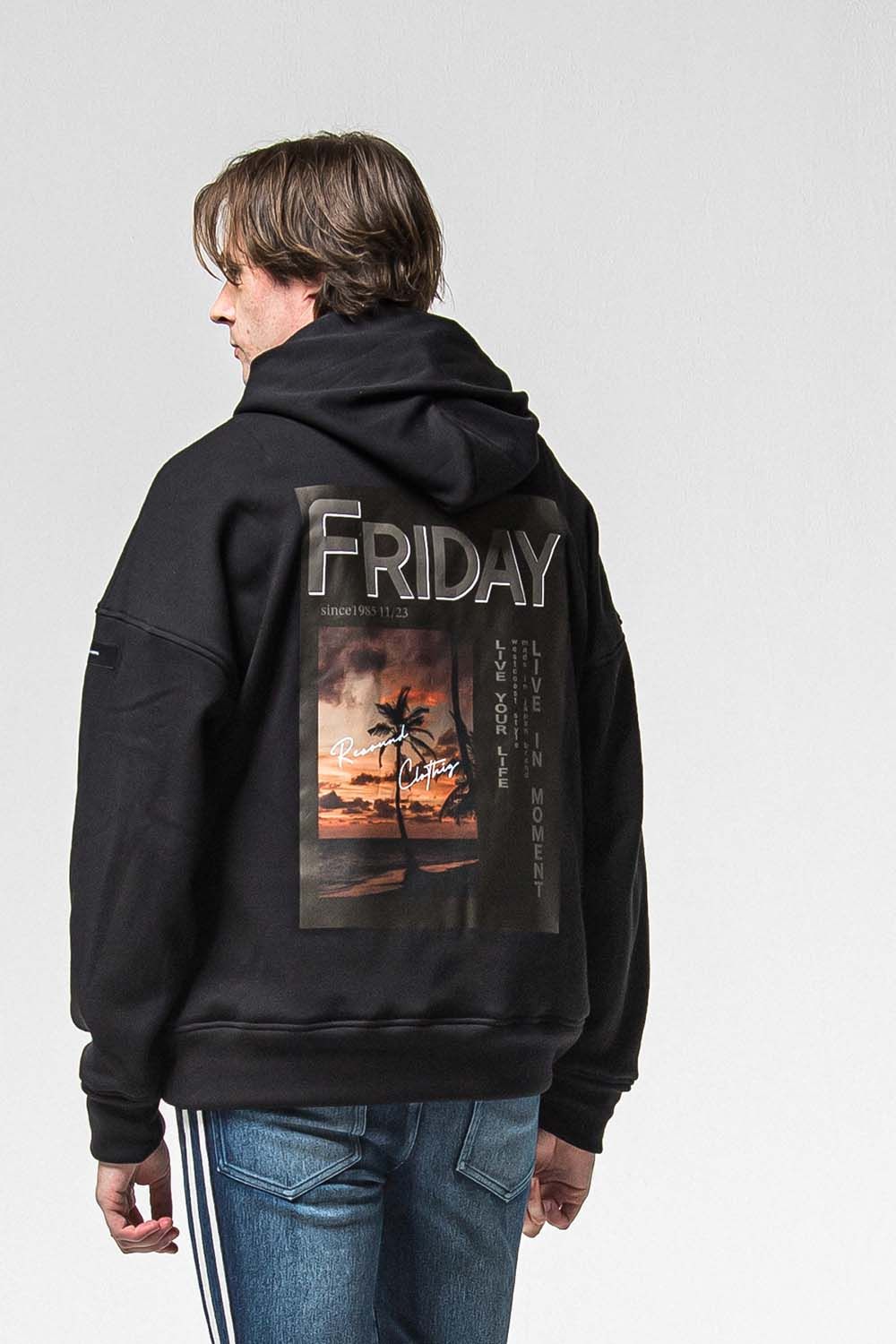 FRIDAY OLD COVER VELOURS FLEECE HOODIE / フライデー オールドカバー ベロア フリース フーディ
