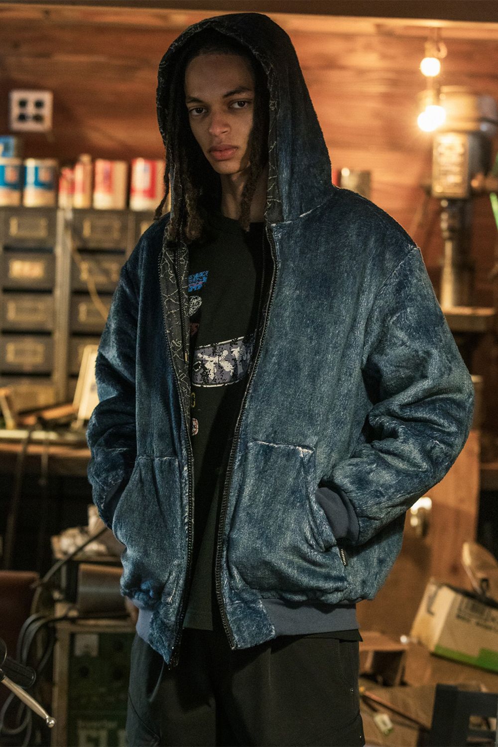 SPIDER JQD HOODIE / リバーシブル スパイダー ジャガード フーディ