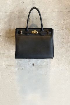 TOTE(M) BLACK × GOLD METAL - SMOOTH LEATHER