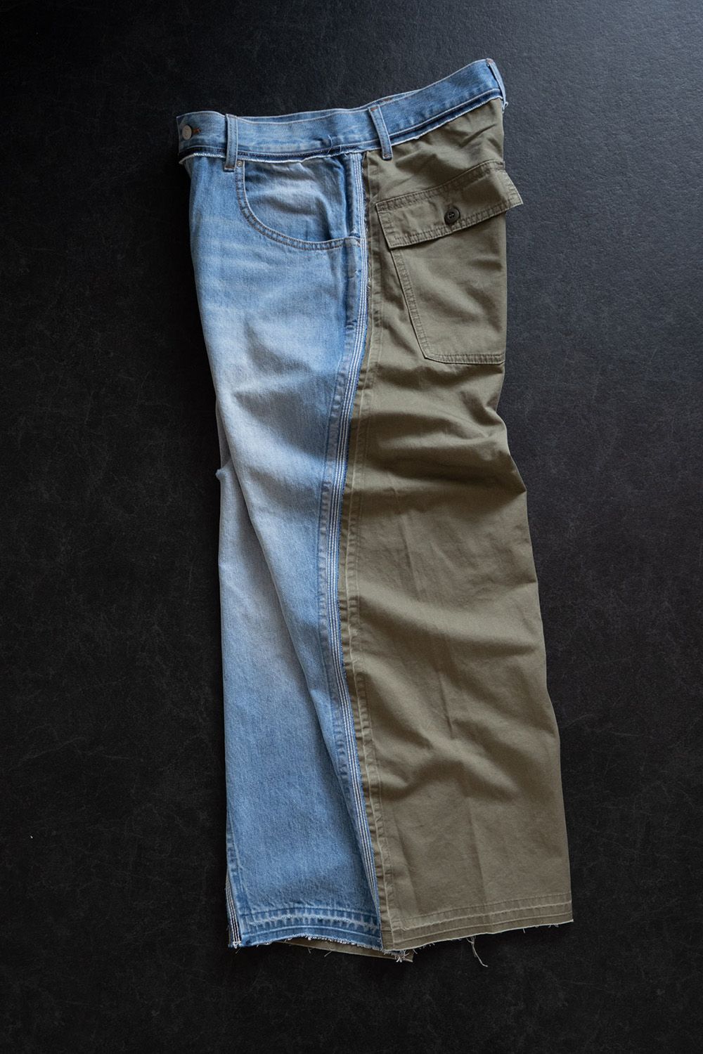 WRAP SEAM LOOSE FIT / ラップ シーム ルーズ フィット リメイク デニム バレルパンツ
