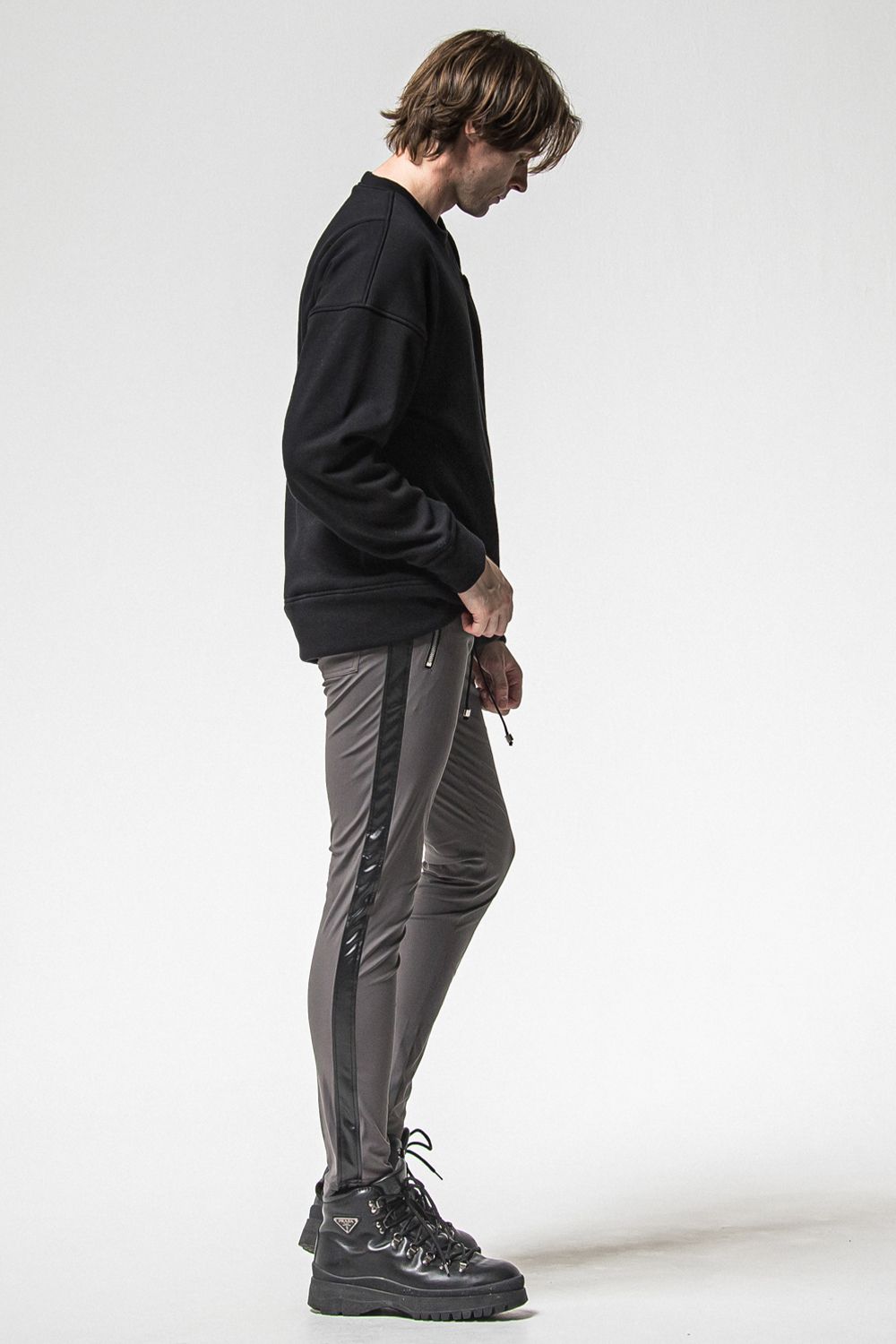 RC CHENILLE VELOURS FLEECE DROP TRINER / RC サガラ刺繍ワッペン ベロア フリース ドロップ トレーナー